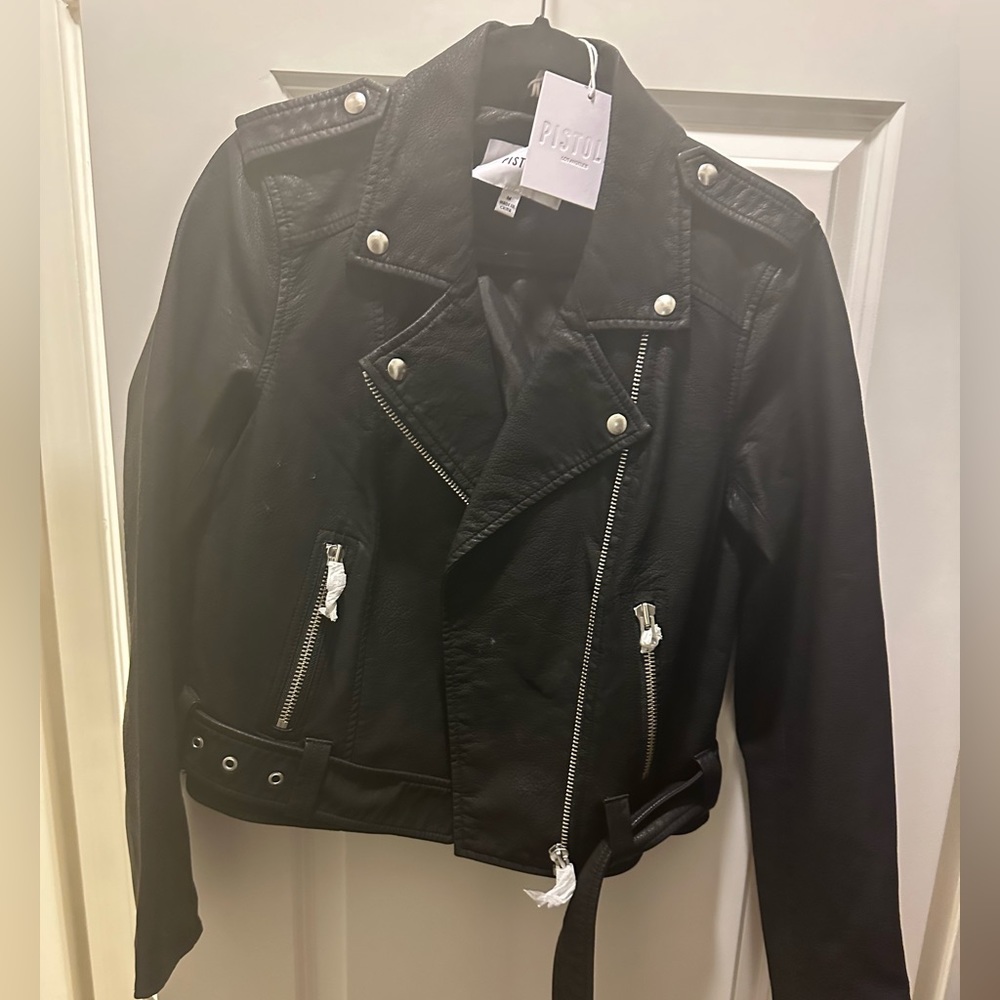 Brand New Pistola Faux Leather Moto Jacket